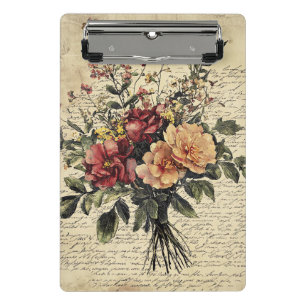 Rustische Blume und Kalligrafie - Braunpapier 2 Mini Klemmbrett