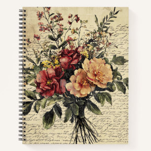 Rustische Blume und Kalligrafie - Braunpapier 2 Notizbuch
