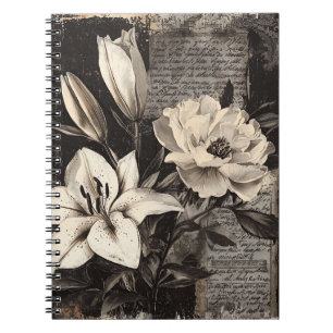 Rustische Blume und Kalligrafie - Braunpapier 4 Notizblock