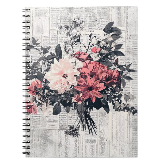 Rustische Blume und Kalligraphie - Braunpapier 5 Notizblock (Vorderseite)