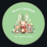 RUSTISCHE CHRISTMAS HOLZTIERE PERSONALISIEREN RUNDER AUFKLEBER<br><div class="desc">Feiern Sie Weihnachten mit der Freude und dem Wunder des Waldes, wo jedes Geschöpf eine Geschichte zu erzählen hat. Ideal für Naturliebhaber, Kinder und alle, die die Freuden der Ferien schätzen, wird diese Kollektion Ihren festlichen Kreationen eine besondere Touch hinzufügen.</div>