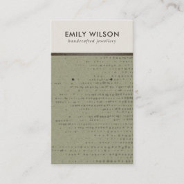 RUSTISCHE GRÜNE KRAFT WHITE STUD EARRING DISPLAY C VISITENKARTE
