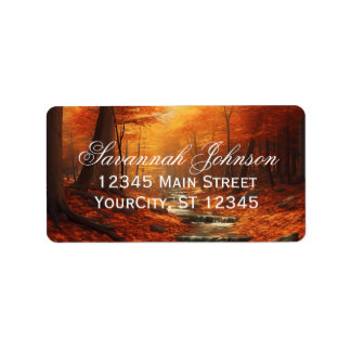 Rustische Herbstlaub Autumn Custom Address Labels Adressaufkleber