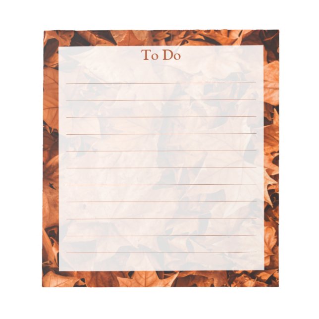 Rustische Herbstlaub, die auf Notepad fixiert sind Notizblock (Vorderseite)