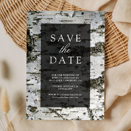 Rustische Hochzeit mit Birkenrinde Save The Date