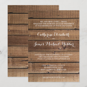 Rustische Hochzeitseinladung von Bride-Eltern Einladung