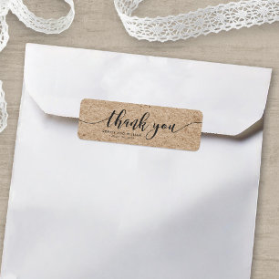 Rustische Imitate Kraft Script Danke Gastgeschenk