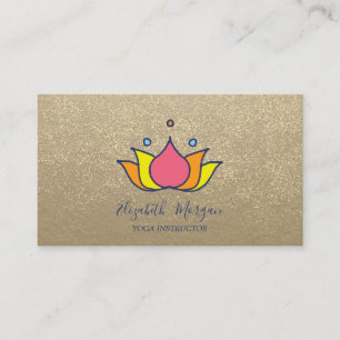 Rustische Kraft, Lotus, Gold Confetti Lotus Visitenkarte