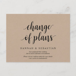 Rustische Kraft, Planänderung, Hochzeit verschoben Postkarte