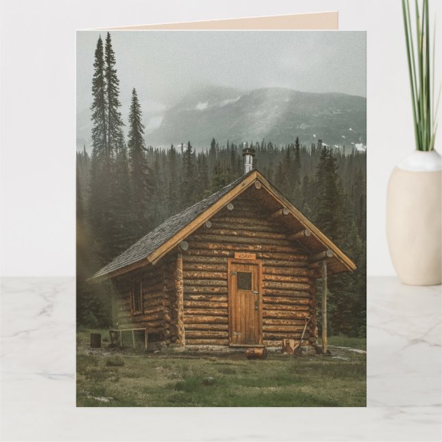 RUSTISCHE LOG KABIN GEBURTSTAGKARTE KARTE (Vorderseite)