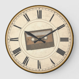 RUSTISCHE RÖMISCHE ZAHLEN EINZIGARTIGE CASSETTE-TA GROßE WANDUHR