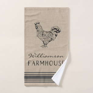 RUSTISCHE ROOSTER LANDWIRTSCHAFT FAMILIENNAME BURL HANDTUCH