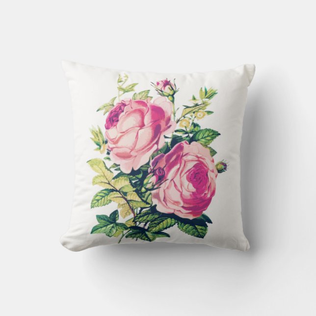 RUSTISCHE Rose, ANTIQUE Blumendesign Kissen (Vorderseite)