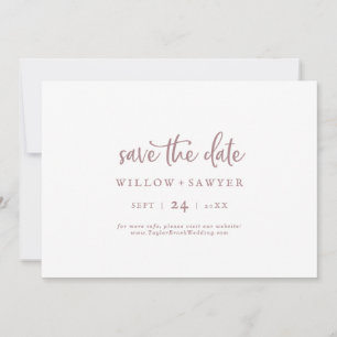Rustische Rose Gold Script Horizontal Save the Dat Save The Date