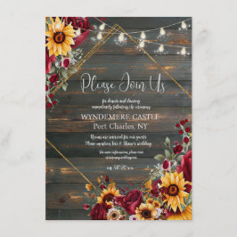 Rustische Rose und Aster QR Code Wedding Begleitkarte