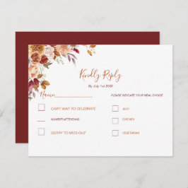 Rustische Rose und Chrysanthemum-Hochzeit im Herbs RSVP Karte