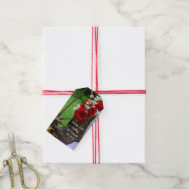 Rustische Rose und Cowboy Boots Gastgeschenk Hochz Geschenkanhänger
