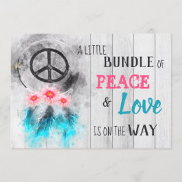 *~* Rustische Ruhe und Liebe Hippy Neutral Baby Du Einladung