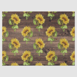 Rustische Sonnenblume auf Holzdekoupage Seidenpapier