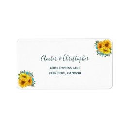 Rustische Sonnenblumen-Rose Hochzeit RSVP-Rücksend Adressaufkleber