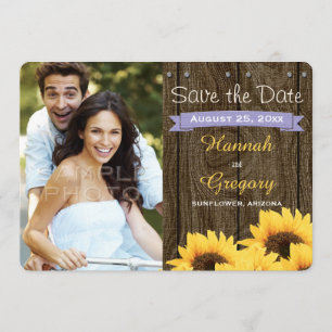 RUSTISCHE SONNENBLUMENKARTE SAVE THE DATE