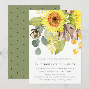 RUSTISCHE SONNENBLUMENSCHEIBE EUCALYPTUS FLORAL CO EINLADUNG