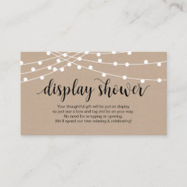 Rustische String-Leuchten, Schwarzes Skript, Displ Begleitkarte