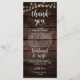 Rustische String-Lichter, Platzierung der Dankesch Programm