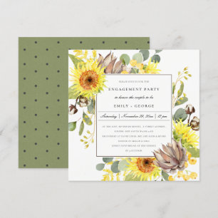 RUSTISCHE WILD-SONNENBLUME EUCALYPTUS-VERLOBUNG EINLADUNG