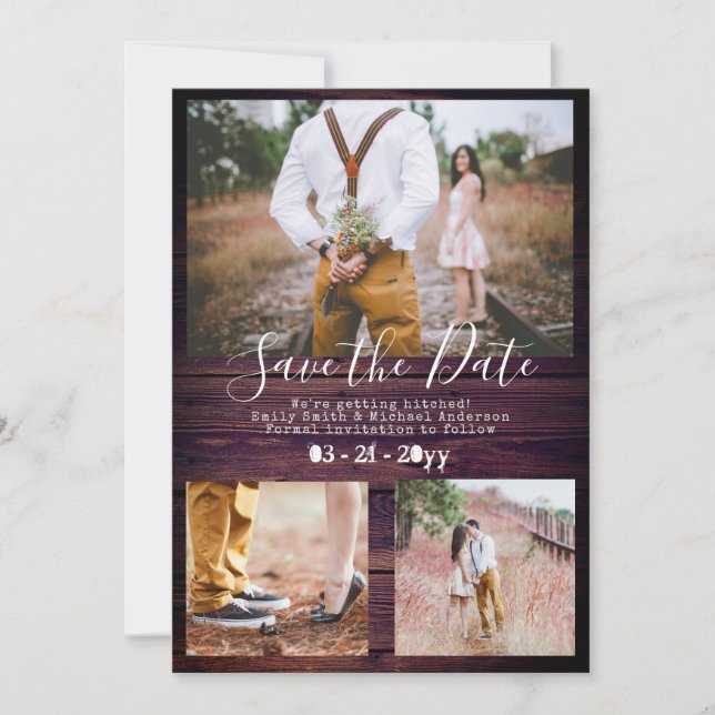Rustischer Schriftart für Schreibmaschinen Save th Save The Date (Vorderseite)
