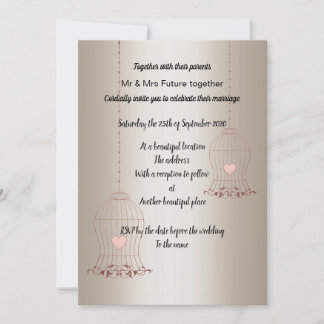 RUSTISCHES BIRDCAGE GOLD BRONZE WEDING CUSTOM EINLADUNG