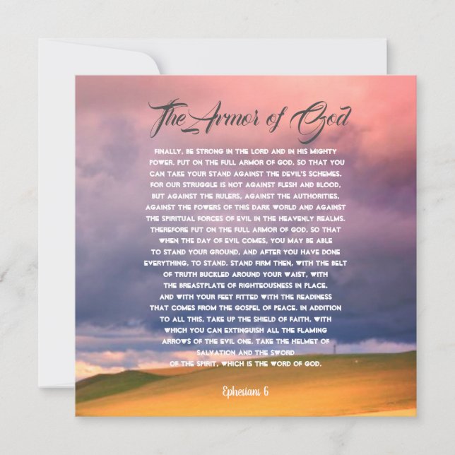 Rüstung Gottes, Ephesianer 6 Karte (Vorderseite)