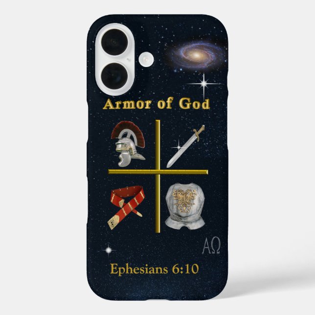 Rüstung Gottes iPhone 16 Hülle (Rückseite)