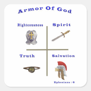 Rüstung Gottes Quadratischer Aufkleber