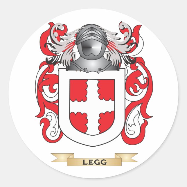 Rüstungsmantel (Familienwappen) Runder Aufkleber (Vorderseite)