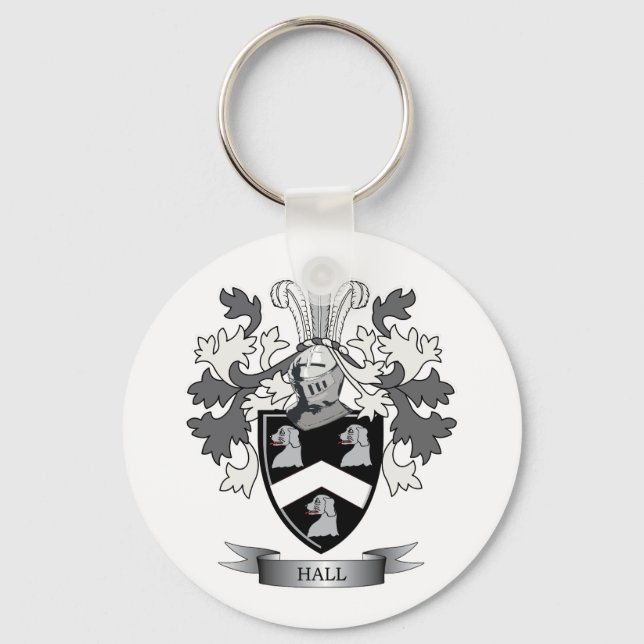 Rüstungsüberzug im Hall-Familienwappen Schlüsselanhänger (Vorderseite)