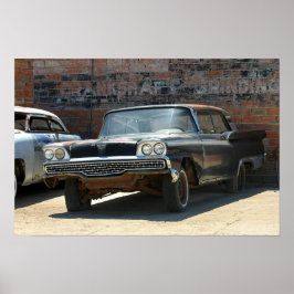 Rusty 1959 Classic Two-Door Car Poster