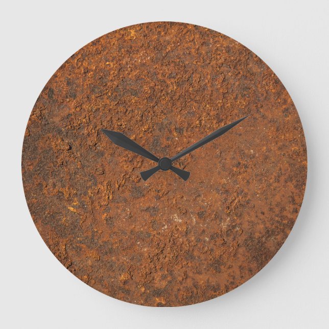 Rusty altes Metall: Eisenstruktur. Große Wanduhr (Vorderseite)