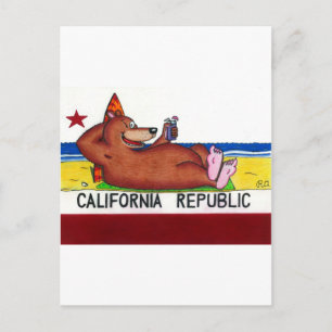 Rusty-Bärenflagge in Kalifornien Postkarte