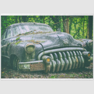 Rusty Black Car Vintag 20x30 Decoupage Seidenpapier