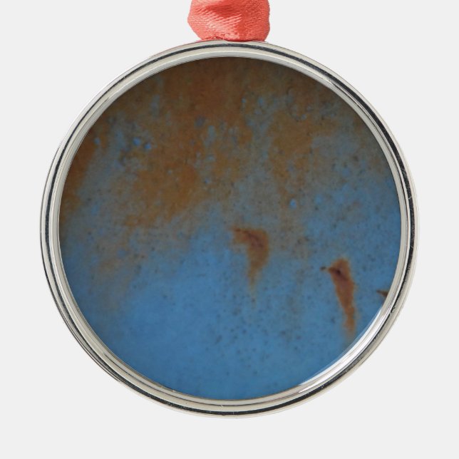 Rusty Blue Hintergrund Ornament Aus Metall (Vorne)