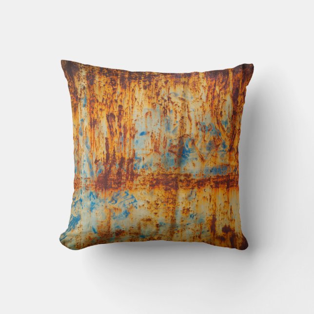 Rusty Blue Metal Textur Kissen (Vorderseite)