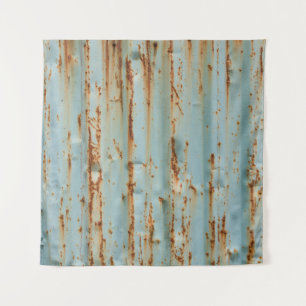 Rusty Blue Painted Metal Texture Wandteppich