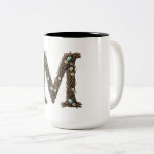 Rusty-Blumen-Initiale M-Tasse, Süßes Ei-zellent Zweifarbige Tasse