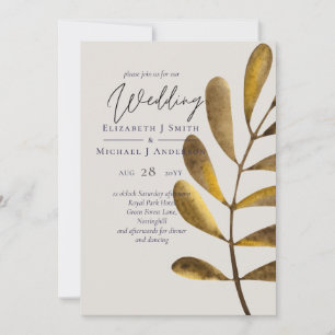 Rusty Bronze Leaf Hochzeit Einladung