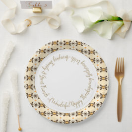 Rusty Brown mit Muster Pappteller