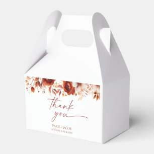 Rusty Burgundy Brown Floral Blume Wedding Geschenkschachtel
