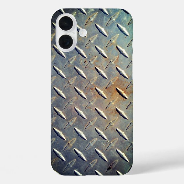 Rusty Diamond Platin Steel iPhone 16 Plus Hülle (Rückseite)