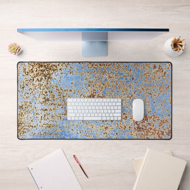 Rusty Distressed Grunge Blue Paint Urban Abstrakt Schreibtischunterlage (Büro 1)