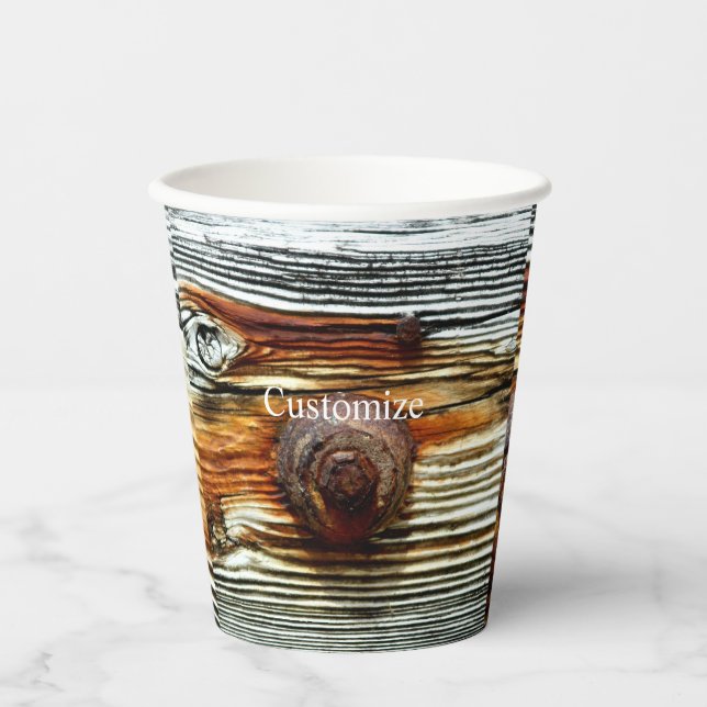 Rusty driftwood grau Thunder_Cove Pappbecher (Vorderseite)